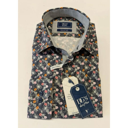 Drifter Navy Floral Patterned Shirt