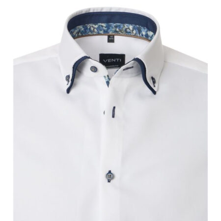 Venti White with Floral Trim Shirt