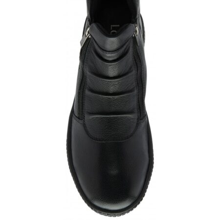 Lotus Atlanta Black Leather Flat Ankle Boots