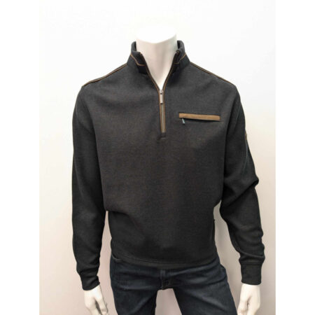 Bugatti Dark Grey Half Zip Sweatshirt