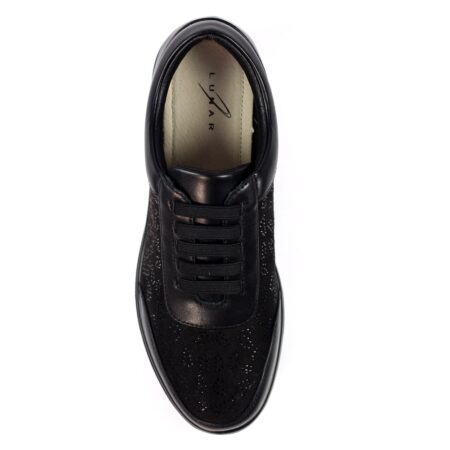 Lunar Muriel Black Wedge Trainers