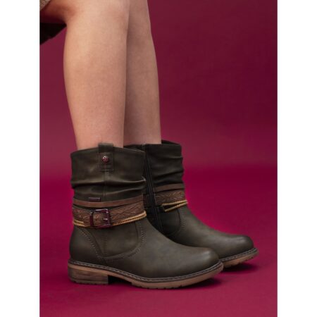 Lunar Veronica Olive Waterproof Ankle Boots