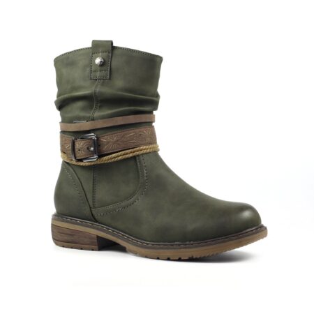 Lunar Veronica Olive Waterproof Ankle Boots