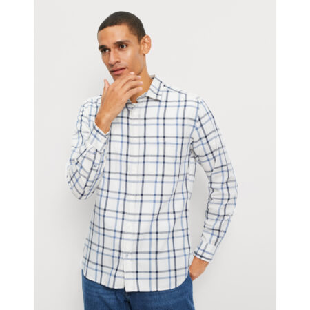 Olymp Casual White and Blue Check Shirt