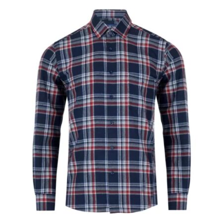 Drifter Navy Check Long Sleeve Shirt