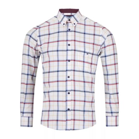 Drifter White Bold Check Long Sleeve Shirt
