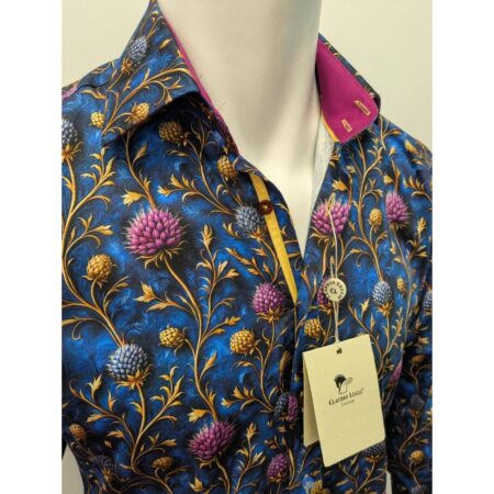 Claudio Lugli Blue Thistle Print Shirt
