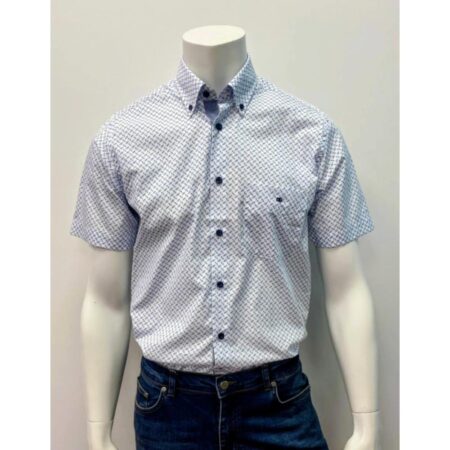 Drifter White Geometric Print Short Sleeve Shirt