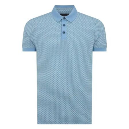 Remus Uomo Blue Pattern Polo Shirt