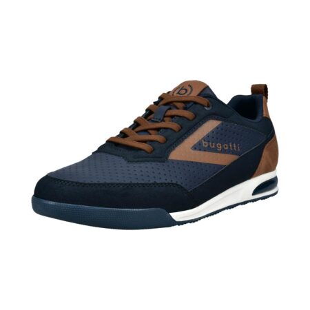 Bugatti navy trainer with tan trim