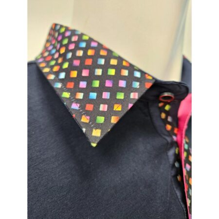 Claudio Lugli Navy Polo Shirt with fancy trim